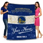 personalized golden state warriors helmet fan blue white quilt blanket best selling