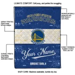 personalized golden state warriors helmet fan blue white quilt blanket best selling