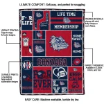 personalized gonzaga bulldogs helmet passion blue quilt blanket best selling