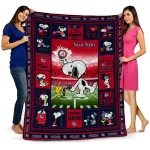 personalized gonzaga bulldogs snoopy coach blue quilt blanket best selling