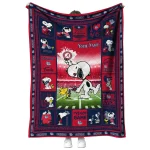 personalized gonzaga bulldogs snoopy coach blue quilt blanket best selling