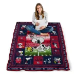 personalized gonzaga bulldogs snoopy coach blue quilt blanket best selling