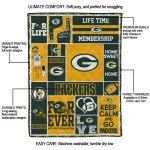 personalized green bay packers helmet passion green quilt blanket best selling