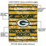 personalized green bay packers layered florals green white quilt blanket best selling
