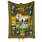 personalized green bay packers snoopy coach green quilt blanket best selling