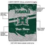 personalized hawaii rainbow warriors brushstroke layers green quilt blanket best selling