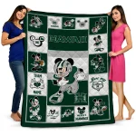 personalized hawaii rainbow warriors mickey crimson green white quilt blanket best selling