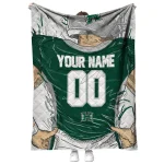 personalized hawaii rainbow warriors player sketch green gray quilt blanket best selling