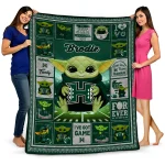 personalized hawaii rainbow warriors yody baby pattern green quilt blanket best selling