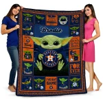 personalized houston astros yody baby motif blue quilt blanket best selling