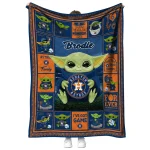 personalized houston astros yody baby motif blue quilt blanket best selling