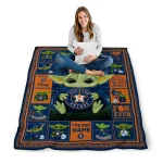 personalized houston astros yody baby motif blue quilt blanket best selling