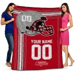 personalized houston cougars helmet theme red quilt blanket best selling