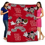 Personalized Houston Cougars Mickey Football Red Quilt Blanket 1 personalized houston cougars mickey football red quilt blanket best selling