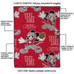 personalized houston cougars mickey football red quilt blanket best selling