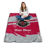 personalized houston rockets brushstroke layers red quilt blanket best selling