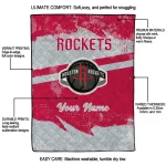 personalized houston rockets brushstroke layers red quilt blanket best selling