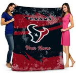 personalized houston texans brushstroke layers blue quilt blanket best selling