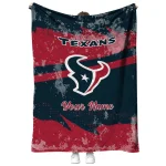 personalized houston texans brushstroke layers blue quilt blanket best selling