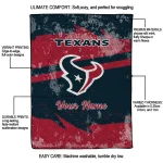 personalized houston texans brushstroke layers blue quilt blanket best selling