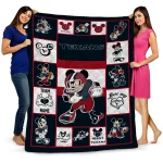 personalized houston texans mickey crimson blue white quilt blanket best selling