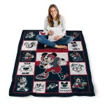personalized houston texans mickey crimson blue white quilt blanket best selling