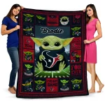 personalized houston texans yody baby pattern blue quilt blanket best selling