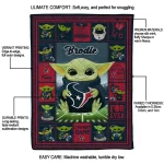 personalized houston texans yody baby pattern blue quilt blanket best selling