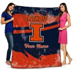 Personalized Illinois Fighting Illini Brushstroke Layers Blue Quilt Blanket 1 personalized illinois fighting illini brushstroke layers blue quilt blanket best selling