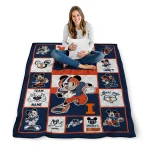 personalized illinois fighting illini mickey crimson blue white quilt blanket best selling