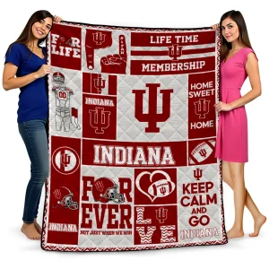 personalized indiana hoosiers helmet passion red quilt blanket best selling
