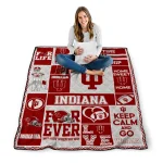 personalized indiana hoosiers helmet passion red quilt blanket best selling