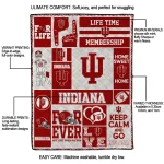 personalized indiana hoosiers helmet passion red quilt blanket best selling