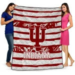 personalized indiana hoosiers layered florals red white quilt blanket best selling