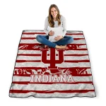 personalized indiana hoosiers layered florals red white quilt blanket best selling