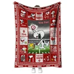 personalized indiana hoosiers snoopy coach red quilt blanket best selling