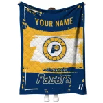 personalized indiana pacers grunge patch blue white quilt blanket best selling