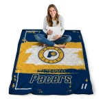 personalized indiana pacers grunge patch blue white quilt blanket best selling