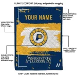 personalized indiana pacers grunge patch blue white quilt blanket best selling