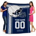 personalized indianapolis colts helmet theme blue quilt blanket best selling