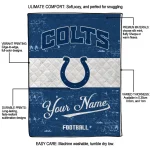 personalized indianapolis colts hibiscus burst blue white quilt blanket best selling