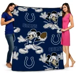 personalized indianapolis colts mickey football blue quilt blanket best selling
