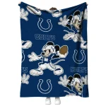 personalized indianapolis colts mickey football blue quilt blanket best selling