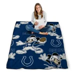 personalized indianapolis colts mickey football blue quilt blanket best selling