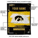 personalized iowa hawkeyes grunge patch black white quilt blanket best selling