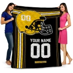 personalized iowa hawkeyes helmet theme black quilt blanket best selling