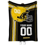 personalized iowa hawkeyes helmet theme black quilt blanket best selling