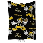 personalized iowa hawkeyes mickey football black quilt blanket best selling