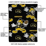 personalized iowa hawkeyes mickey football black quilt blanket best selling