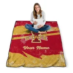 personalized iowa state cyclones brushstroke layers red quilt blanket best selling